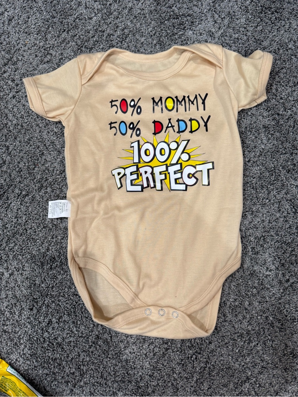 100% Perfect Beige Baby One-Piece Bodysuit